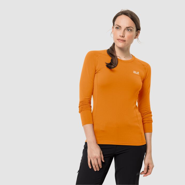 Jack Wolfskin Womens Infinite Long Sleeve T-shirt Dark Orange 428197TBE